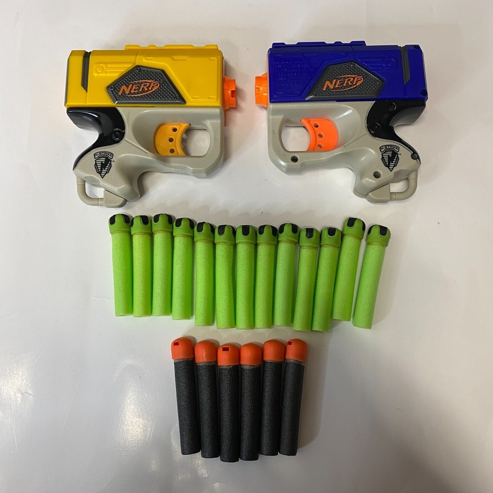 2-Piece Nerf Dart Blaster N-Strike Mini Gun Toy Multicolor with Nanofire Bullets